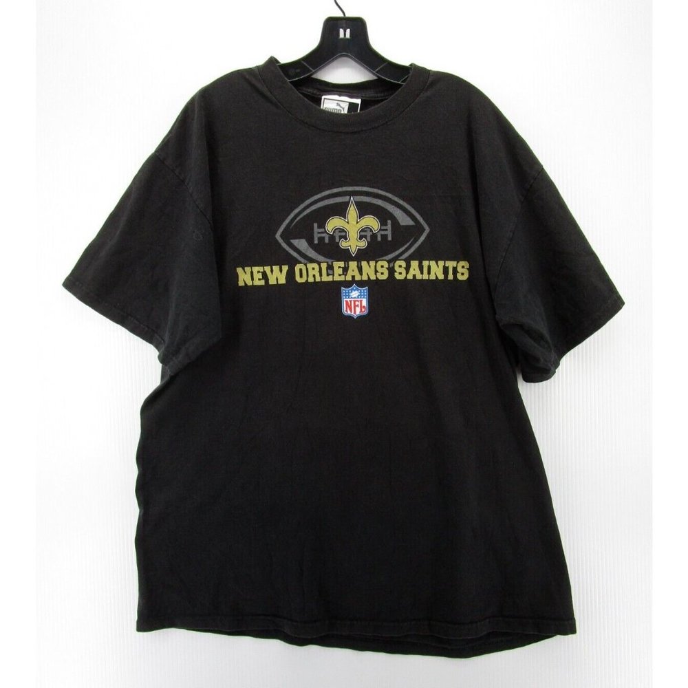 VINTAGE New Orleans Saints Shirt Large Puma Graphic Football NFL *